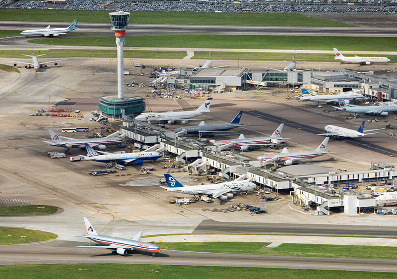 A photo of a terminal at Heathrow Airport