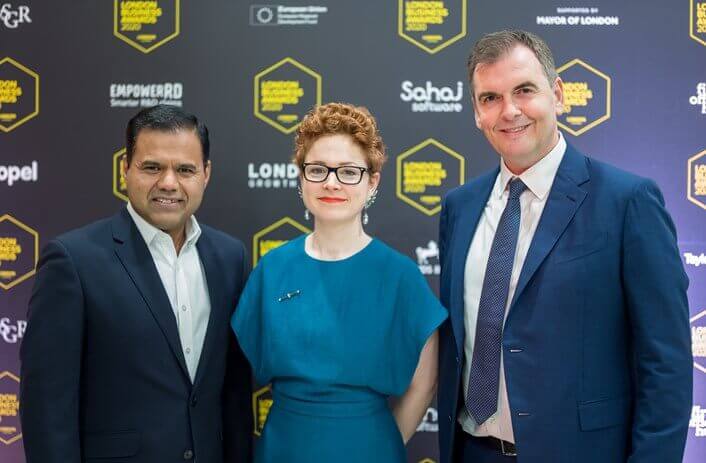 A photo showing one of the West London winners at the London Business Awards 2020.