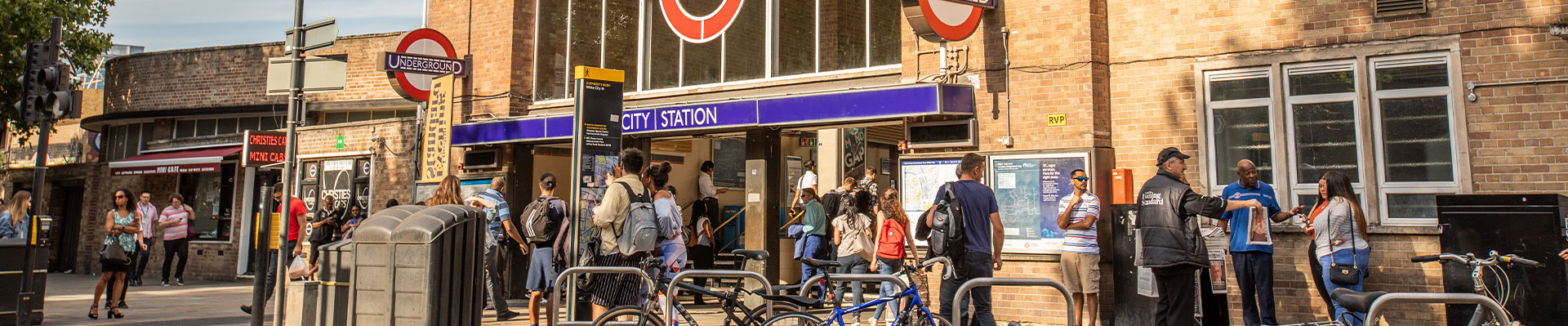 pagebanner-infrastructure A photo showing the entrance to White City Station in Hammersmith